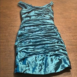 Nicole Miller Shimmery Turquoise Bodycon Dress